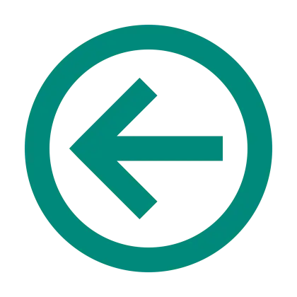 Teal Left Arrow in Circle