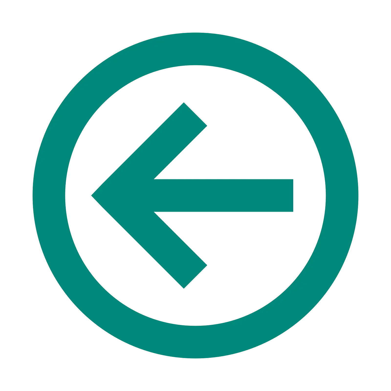 Teal Left Arrow in Circle