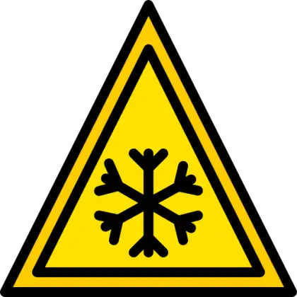 Cold Weather Warning Sign with Snowflake