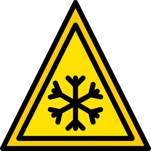Cold Weather Warning Sign with Snowflake