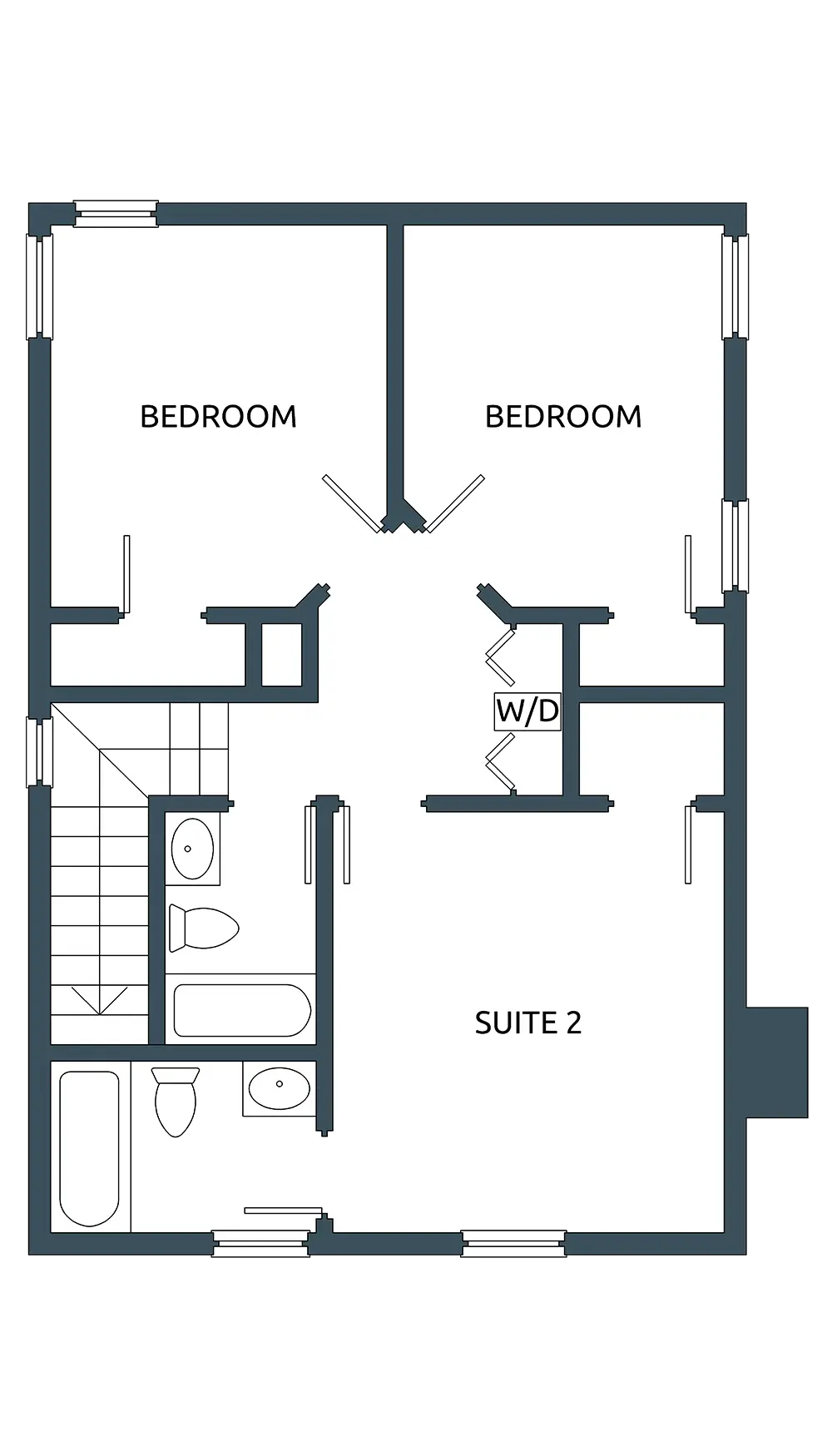 Architectural Floor Plan Blueprint for Housing