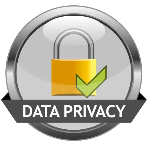 Data Privacy Icon with Lock and Checkmark
