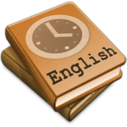 English Book with Clock on Cover