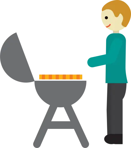 Man Grilling at Barbecue