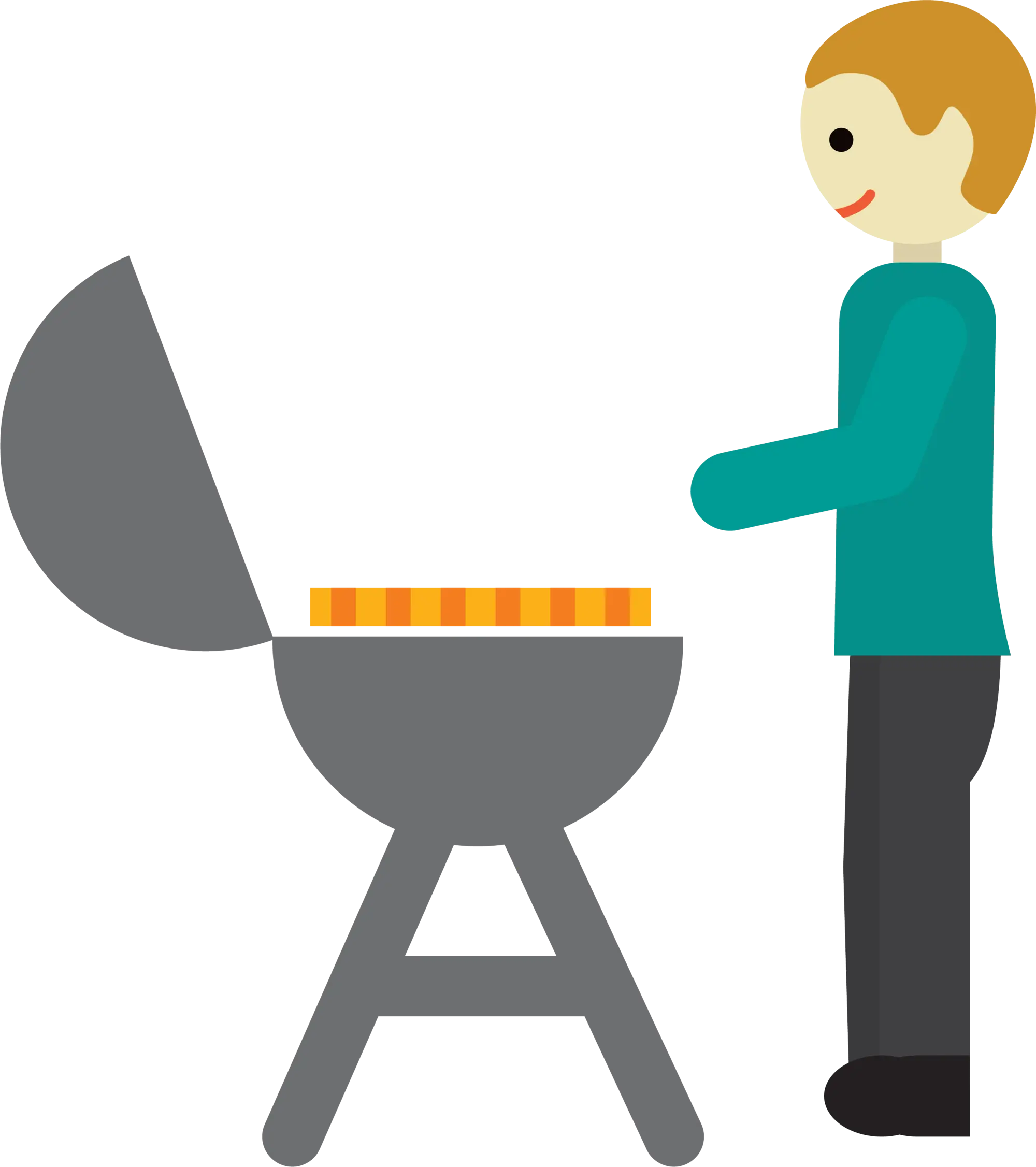 Man Grilling at Barbecue