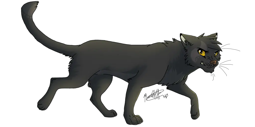 Black Cat Illustration in Walking Pose