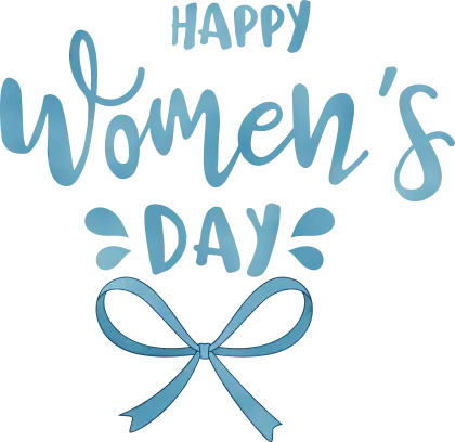 Women&#039;s Day Greeting Card with Blue Bow