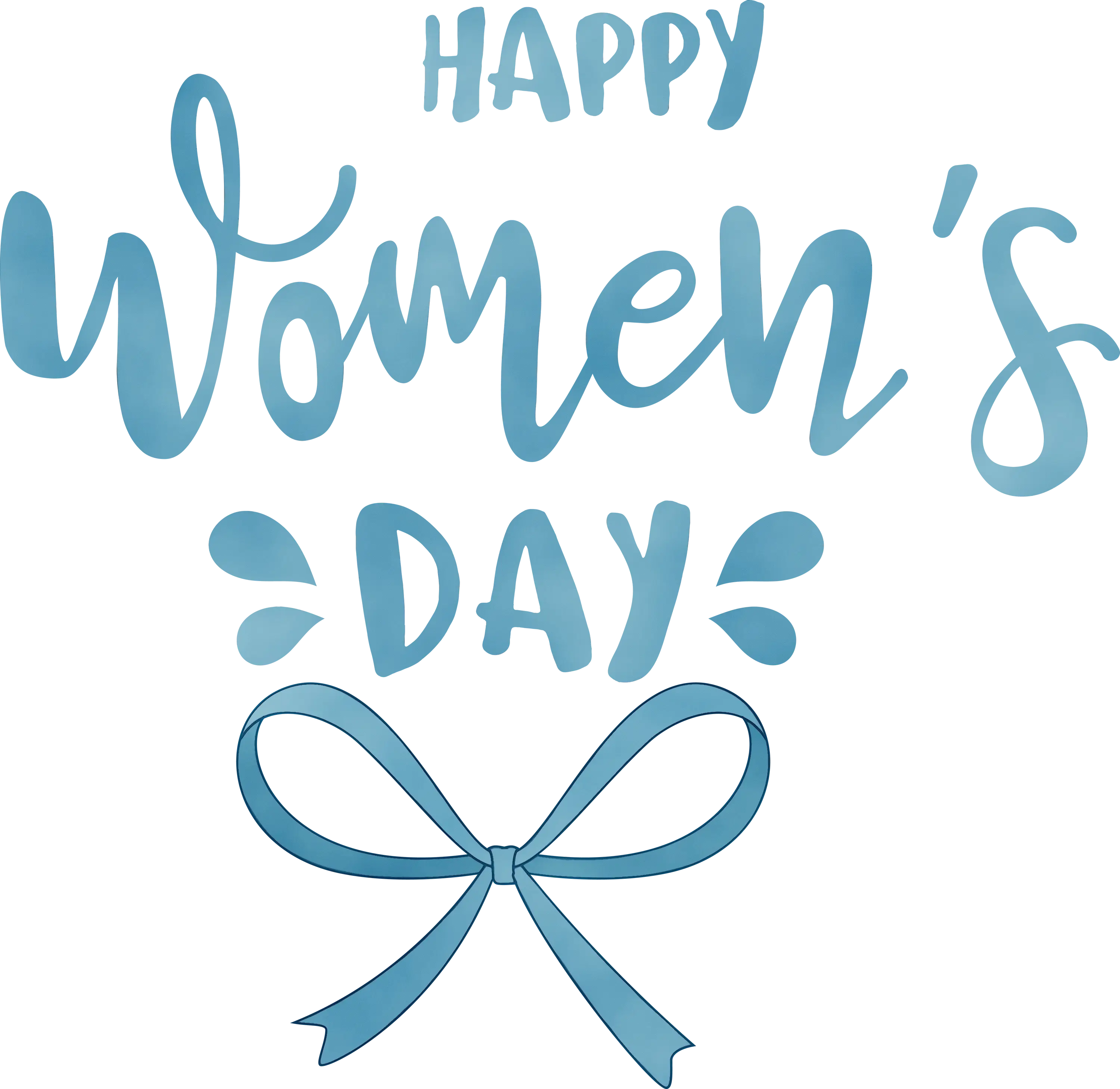 Women's Day Greeting Card with Blue Bow