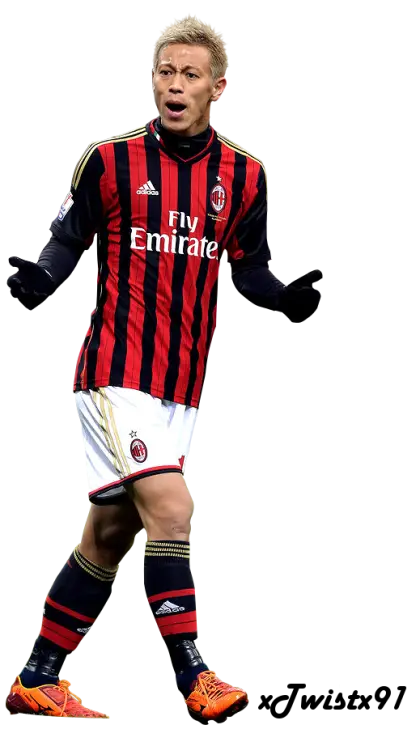 Soccer Player in AC Milan Jersey