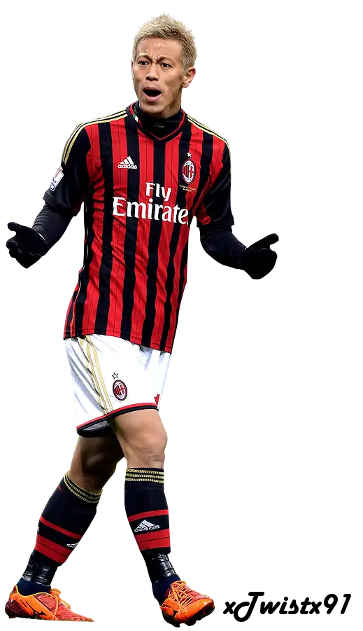 Soccer Player in AC Milan Jersey