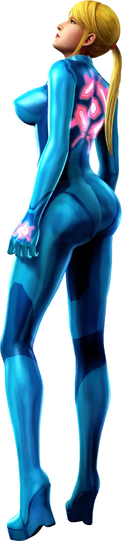 Blue Bodysuit Character in Futuristic Design