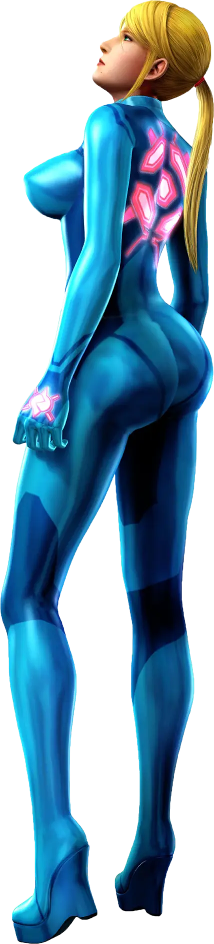 Blue Bodysuit Character in Futuristic Design