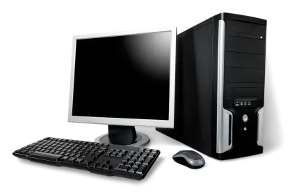 Desktop Computer Setup with Monitor and Accessories
