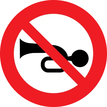 No Horn Road Safety Sign