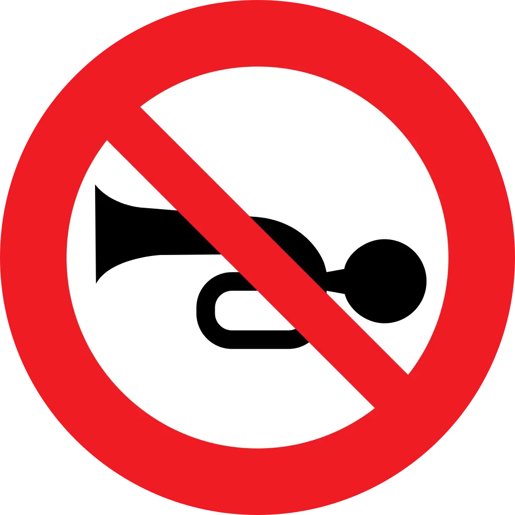 No Horn Road Safety Sign