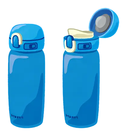 Blue Water Bottle with Lid