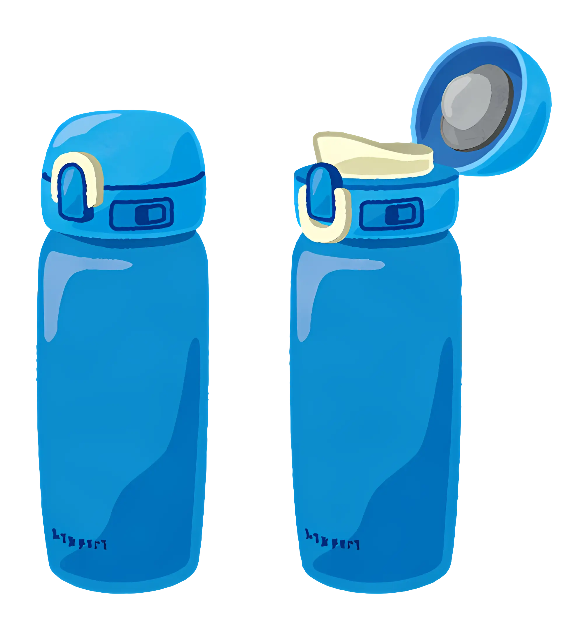 Blue Water Bottle with Lid