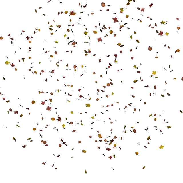 Scattered Falling Leaves in Autumn
