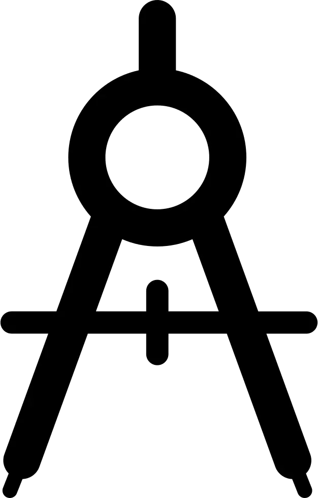 Black Compass Icon for Geometry and Design