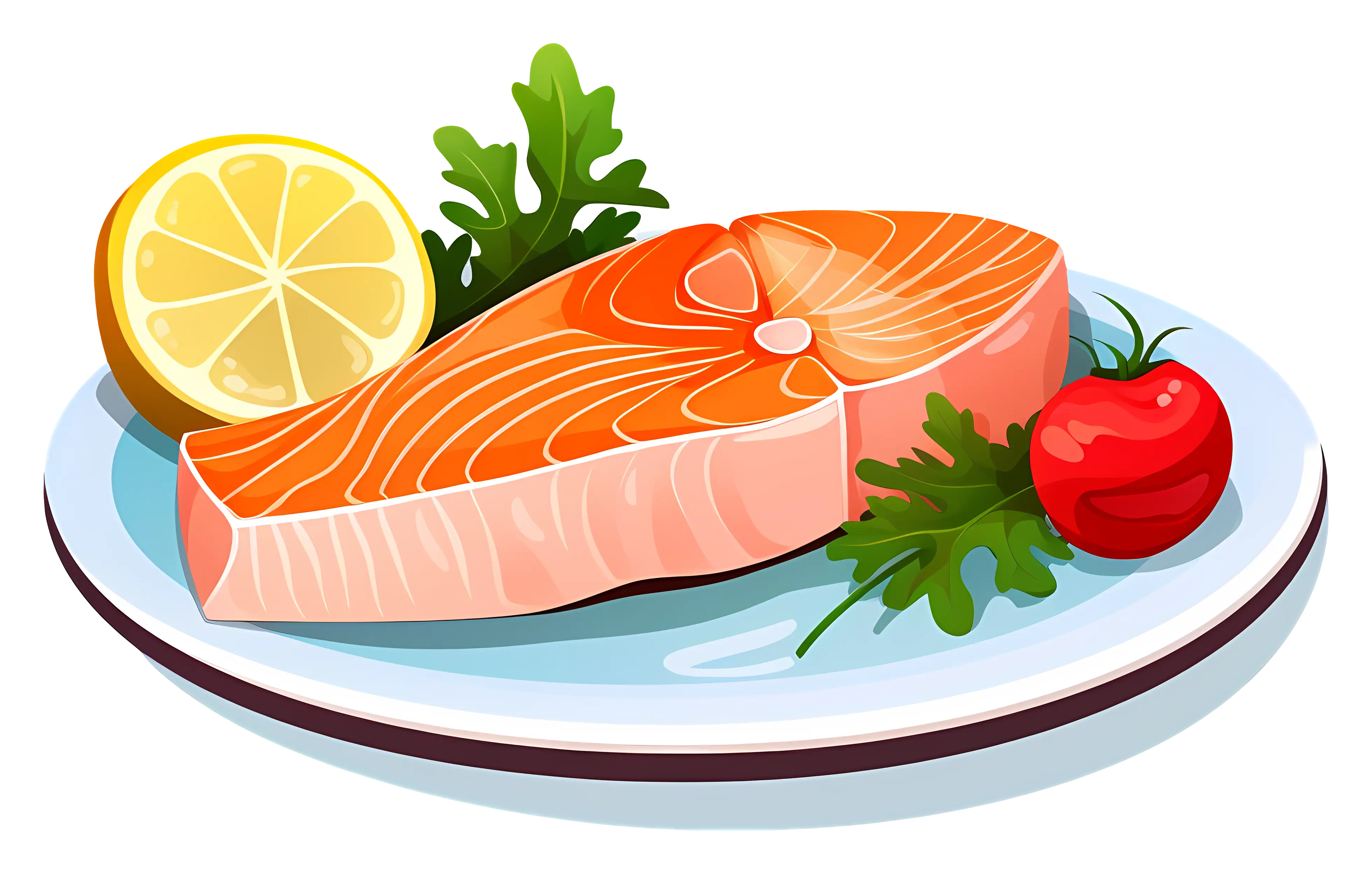 Delicious Salmon Steak with Garnish