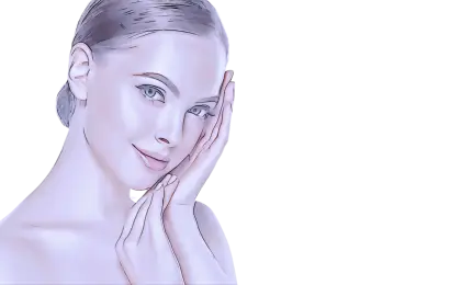 Illustration of a Woman Touching Her Face