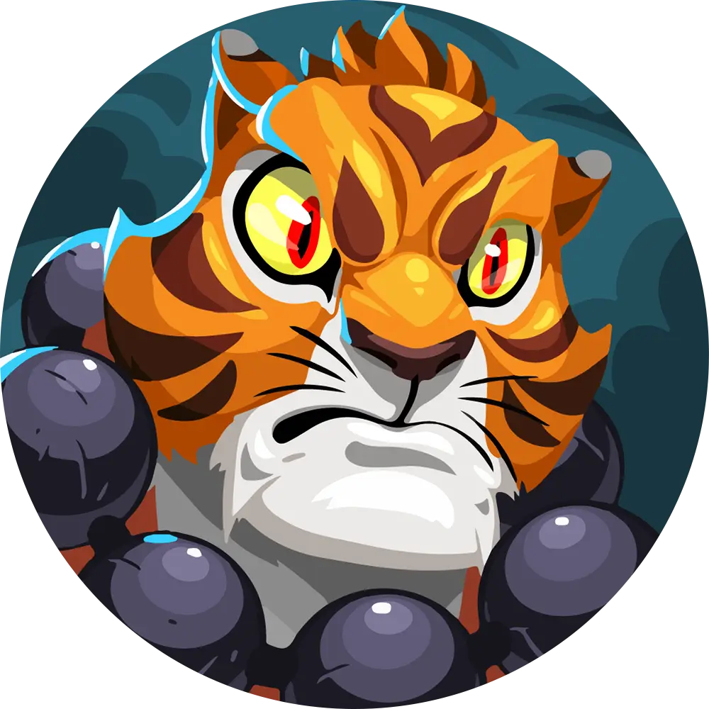 Angry Tiger Cartoon Character