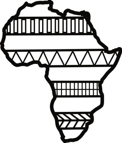 Africa Map Outline with Geometric Patterns