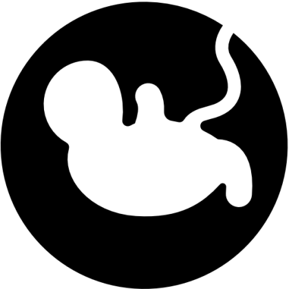 Sperm Icon within Black Circular Frame