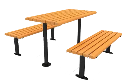 Sturdy Wooden Picnic Table with Benches