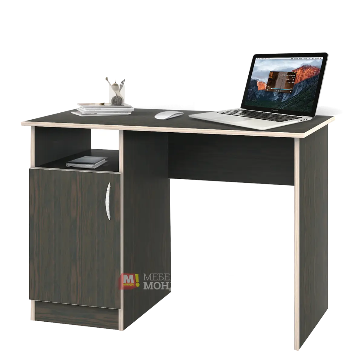 Office Desk Setup with Laptop and Accessories