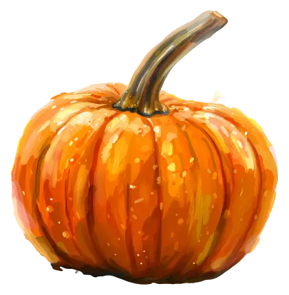 Bright Orange Pumpkin Illustration