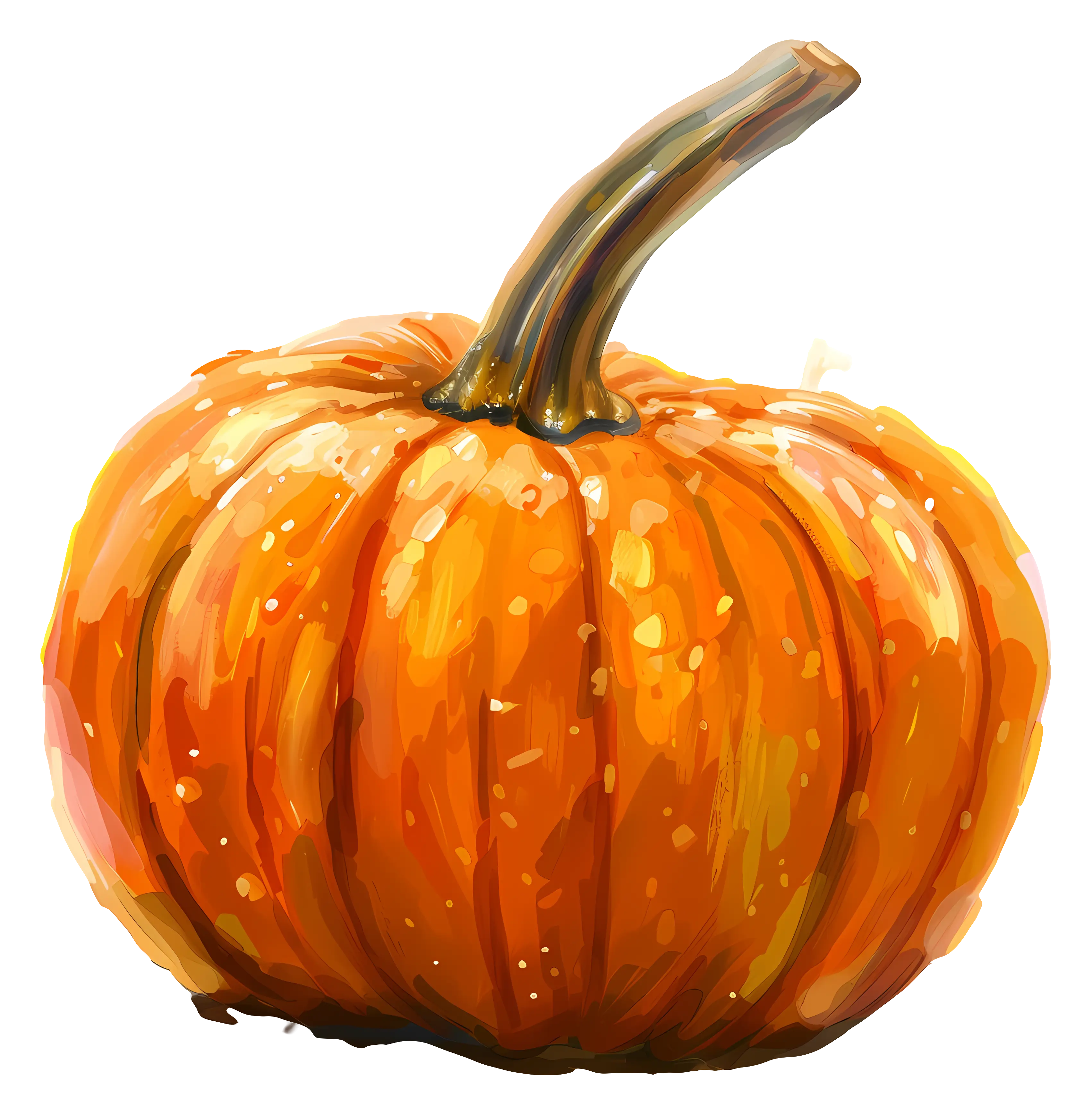 Bright Orange Pumpkin Illustration