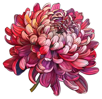 Pink Chrysanthemum Flower Illustration