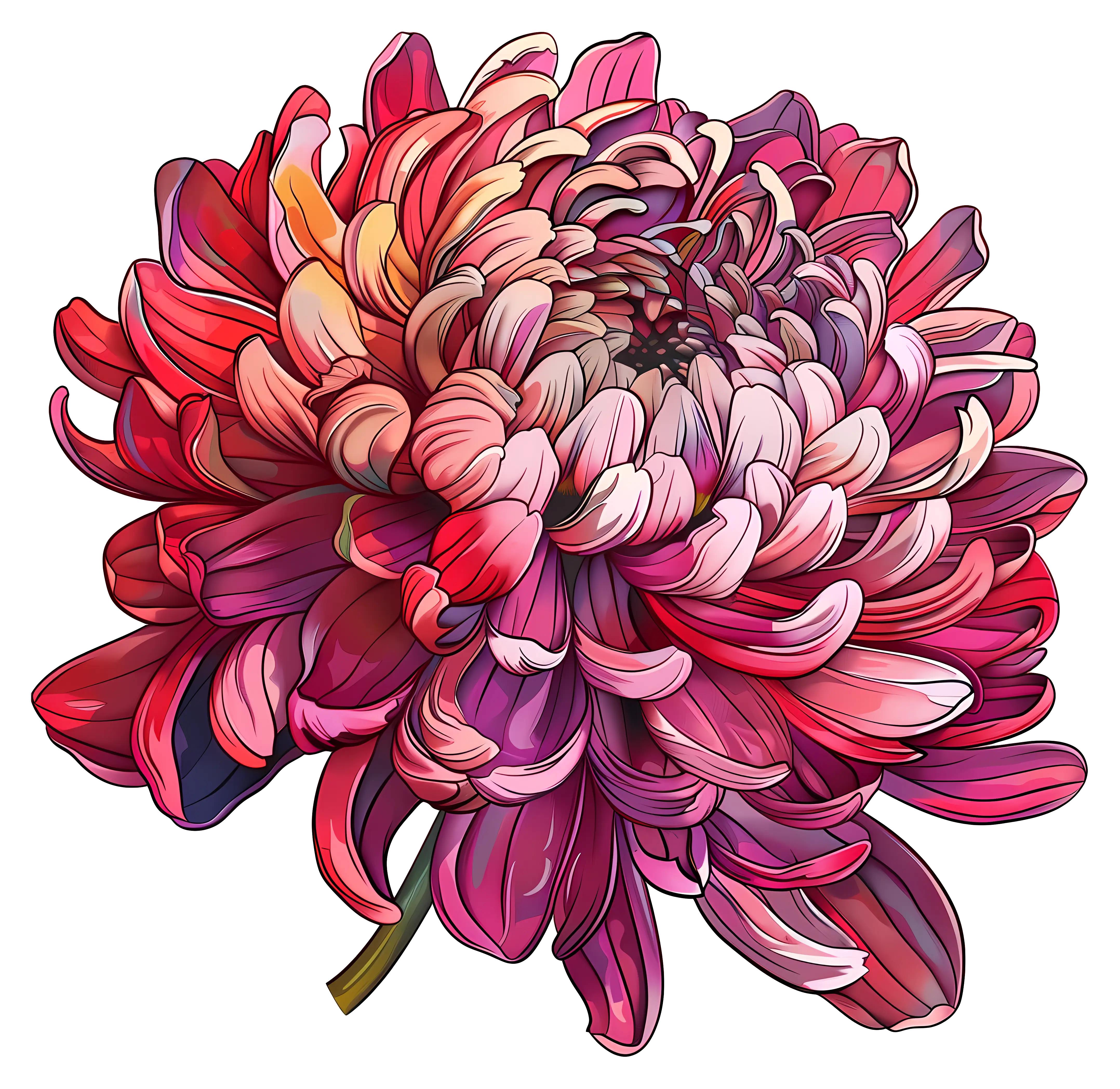 Pink Chrysanthemum Flower Illustration