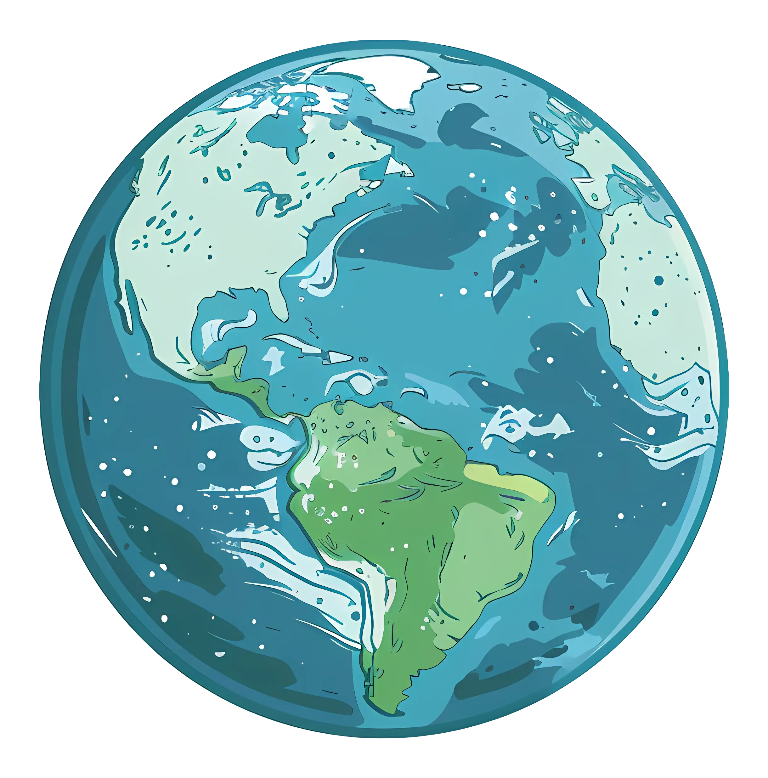Colorful Globe with Continents Illustration
