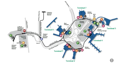 Detailed Airport Map Showing Terminals and Routes