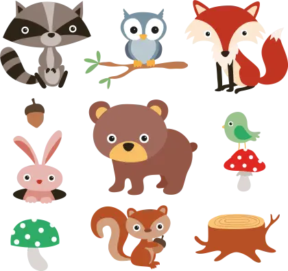 Cute Cartoon Forest Animals