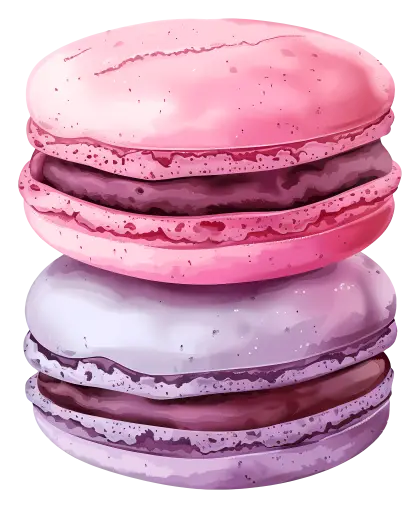 Pink and Purple Macarons Illustration