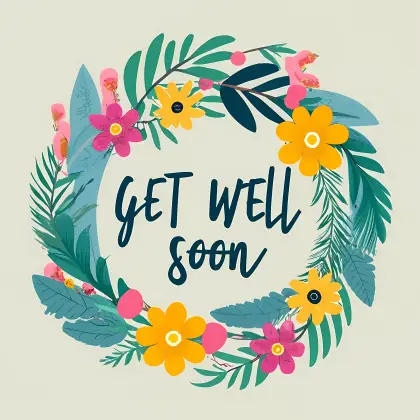 Get Well Soon Floral Wreath