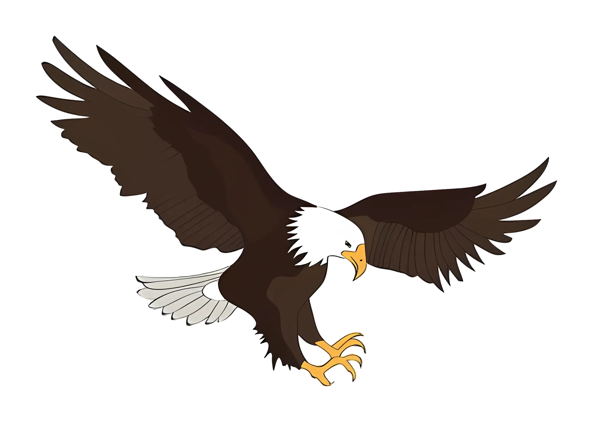Majestic Bald Eagle Flying Illustration