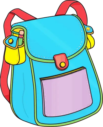 Colorful School Backpack Cartoon Illustration