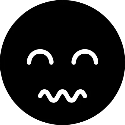 Minimalist Nervous Smiley Face Emoji