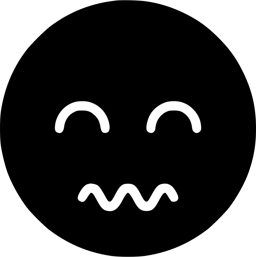 Minimalist Nervous Smiley Face Emoji