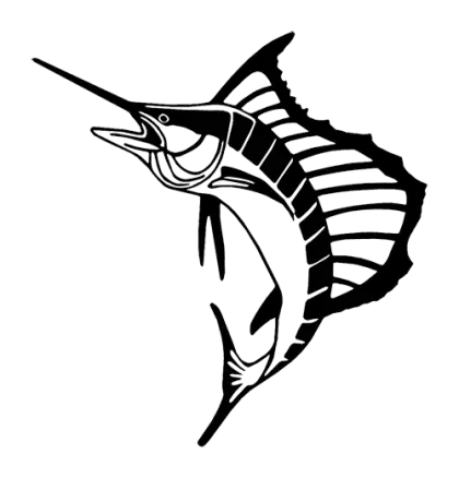 Black and White Swordfish Illustration