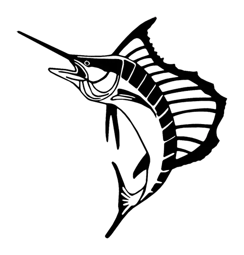 Black and White Swordfish Illustration