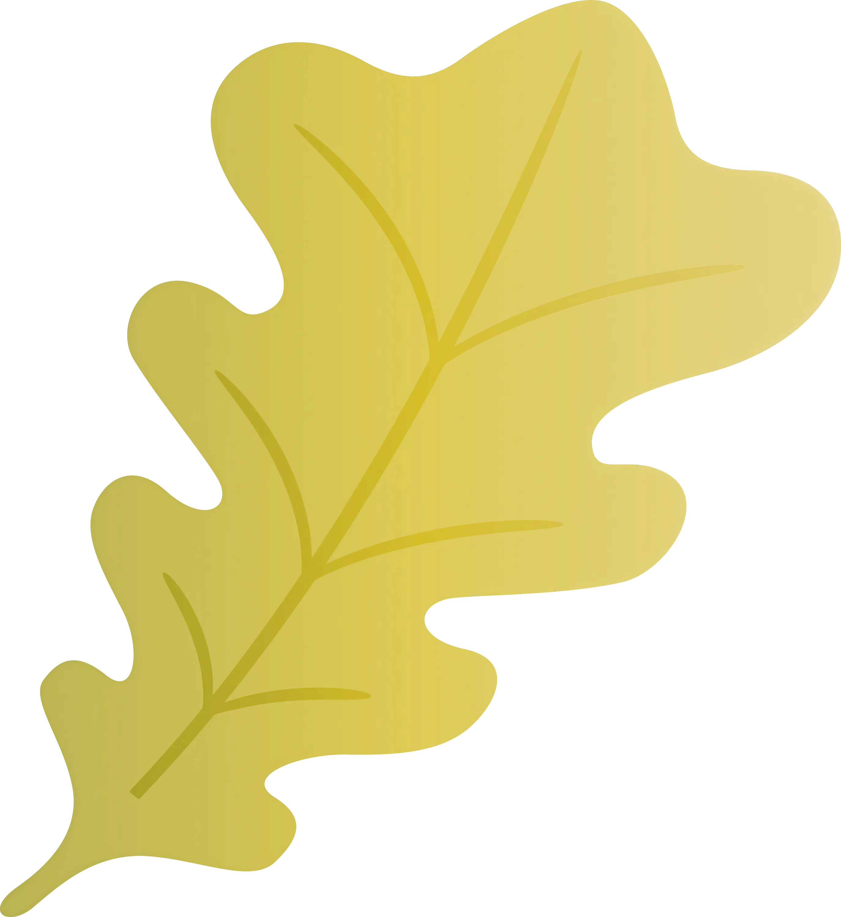 Yellow Leaf Illustration with Subtle Details