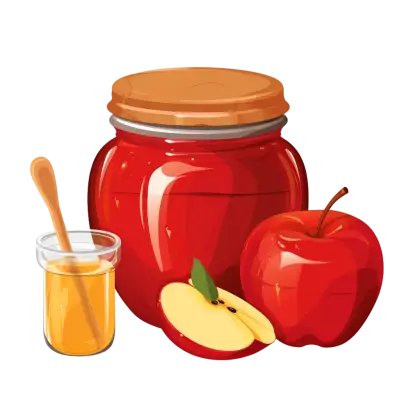 Apple Jam with Honey and Fresh Apples