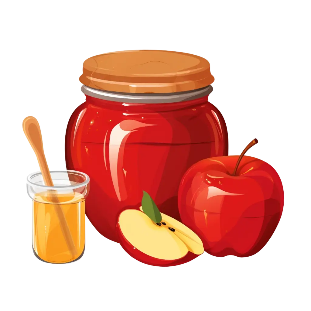 Apple Jam with Honey and Fresh Apples