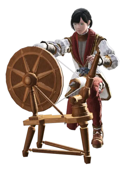 Person Using a Spinning Wheel