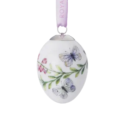 Decorative Hanging Egg with Butterfly and Floral Design